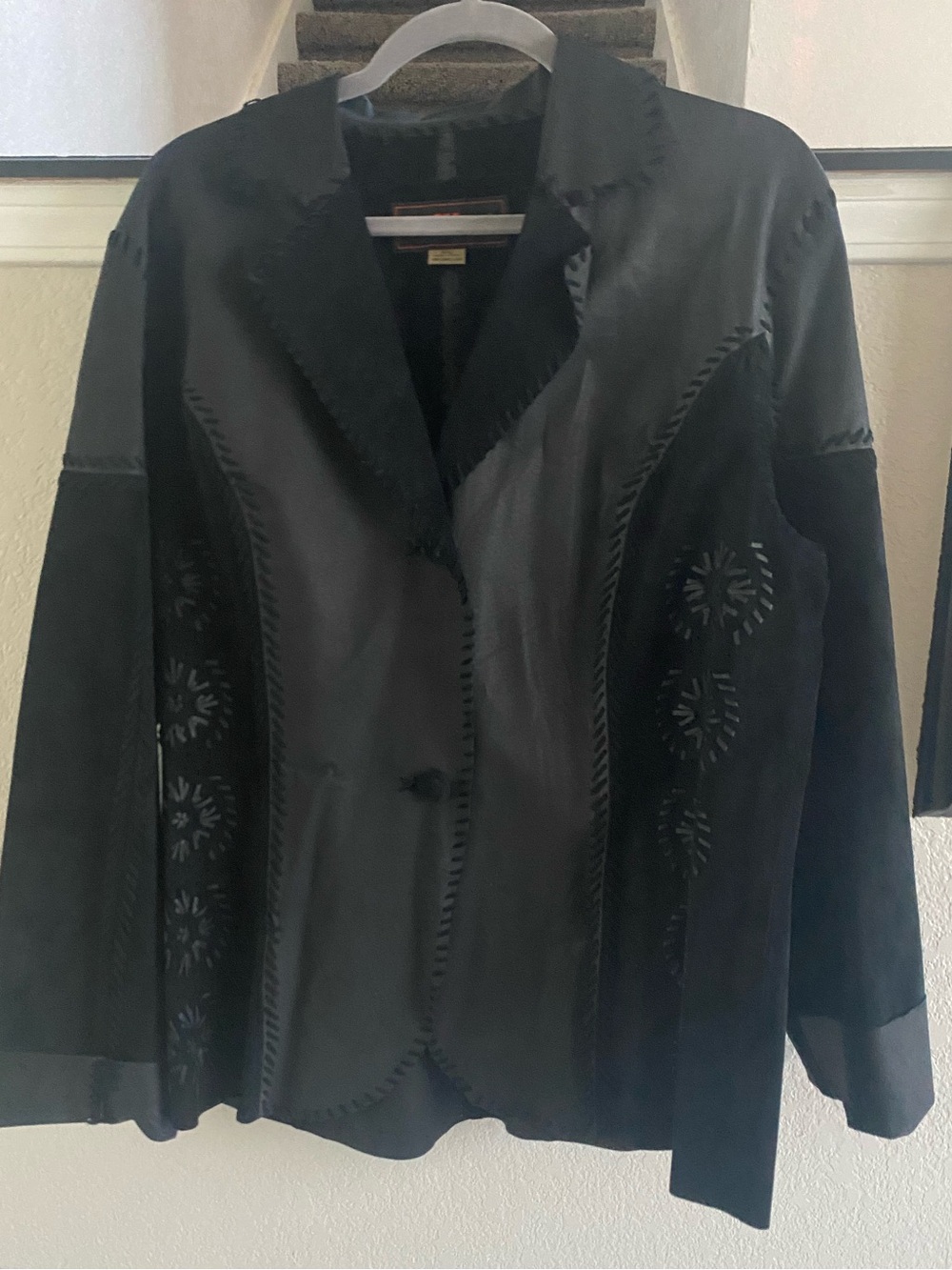 Vintage 3B West Western Equestrian Black Women's Leather Jacket